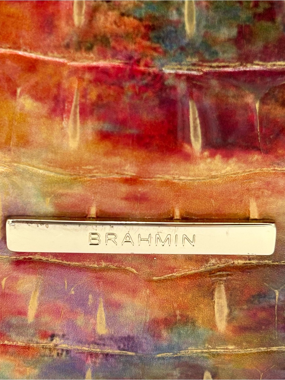 Brahmin Multicolor Crocodile Embossed Mini Amelia Satchel - Picture 7 of 16